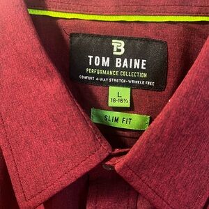 Tom Baine Red Slim Fit Dress Shirt
